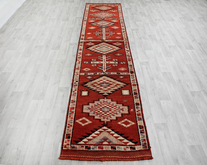 Multicolor Turkish Oushak Rug 11' 10" x 2' 7" Hand-Knotted | No. VR82923