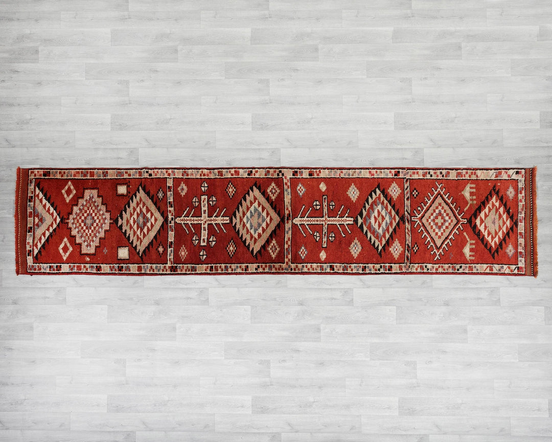 Multicolor Turkish Oushak Rug 11' 10" x 2' 7" Hand-Knotted | No. VR82923