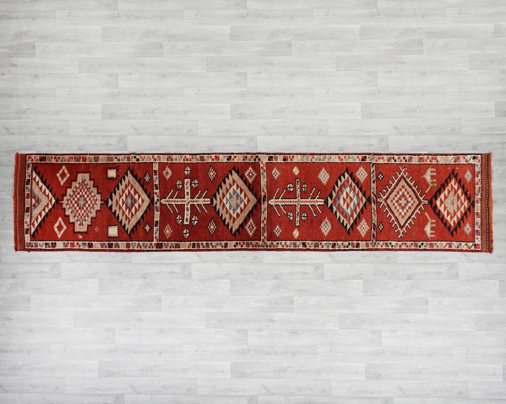 Multicolor Turkish Oushak Rug 11' 10" x 2' 7" Hand-Knotted | No. VR82923