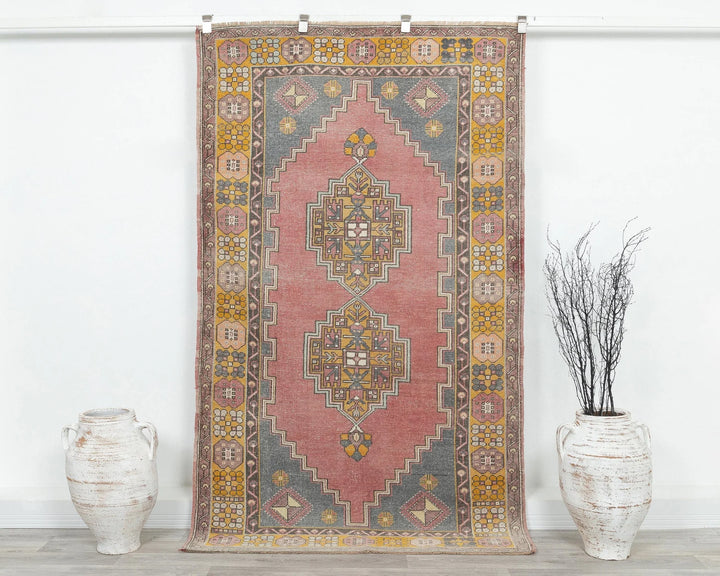 Multicolor Turkish Oushak Rug 4' 1" x 7' 6" Hand-Knotted | No. VR82949