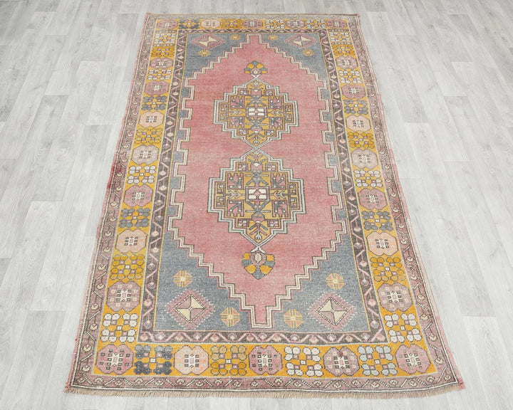 Multicolor Turkish Oushak Rug 4' 1" x 7' 6" Hand-Knotted | No. VR82949
