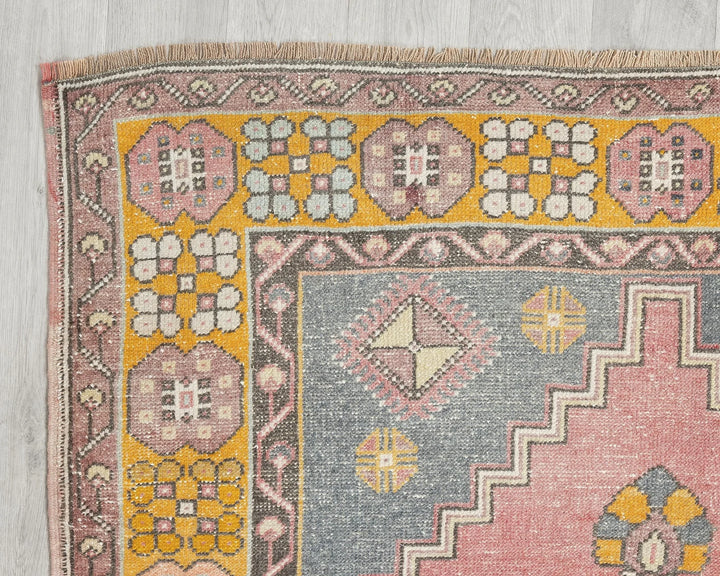 Multicolor Turkish Oushak Rug 4' 1" x 7' 6" Hand-Knotted | No. VR82949