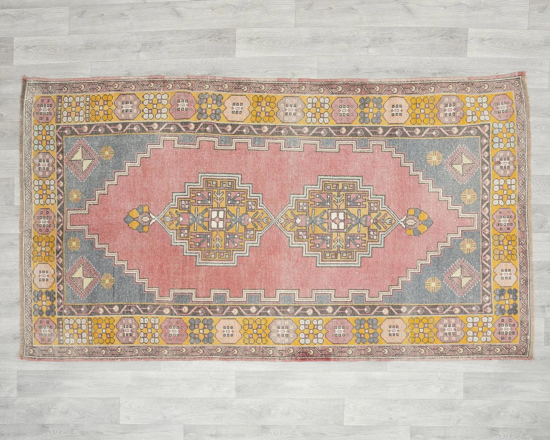Multicolor Turkish Oushak Rug 4' 1" x 7' 6" Hand-Knotted | No. VR82949