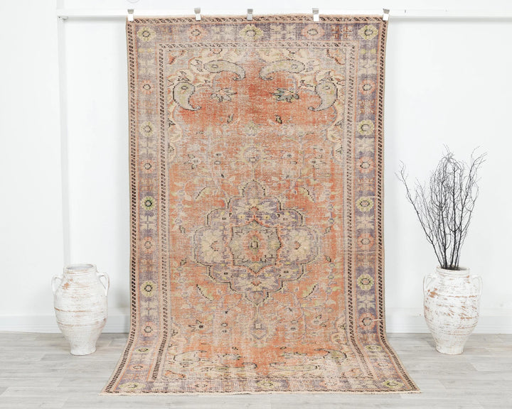 Multicolor Turkish Oushak Rug 5' 5" x 9' 5" Hand-Knotted | No. VR83021