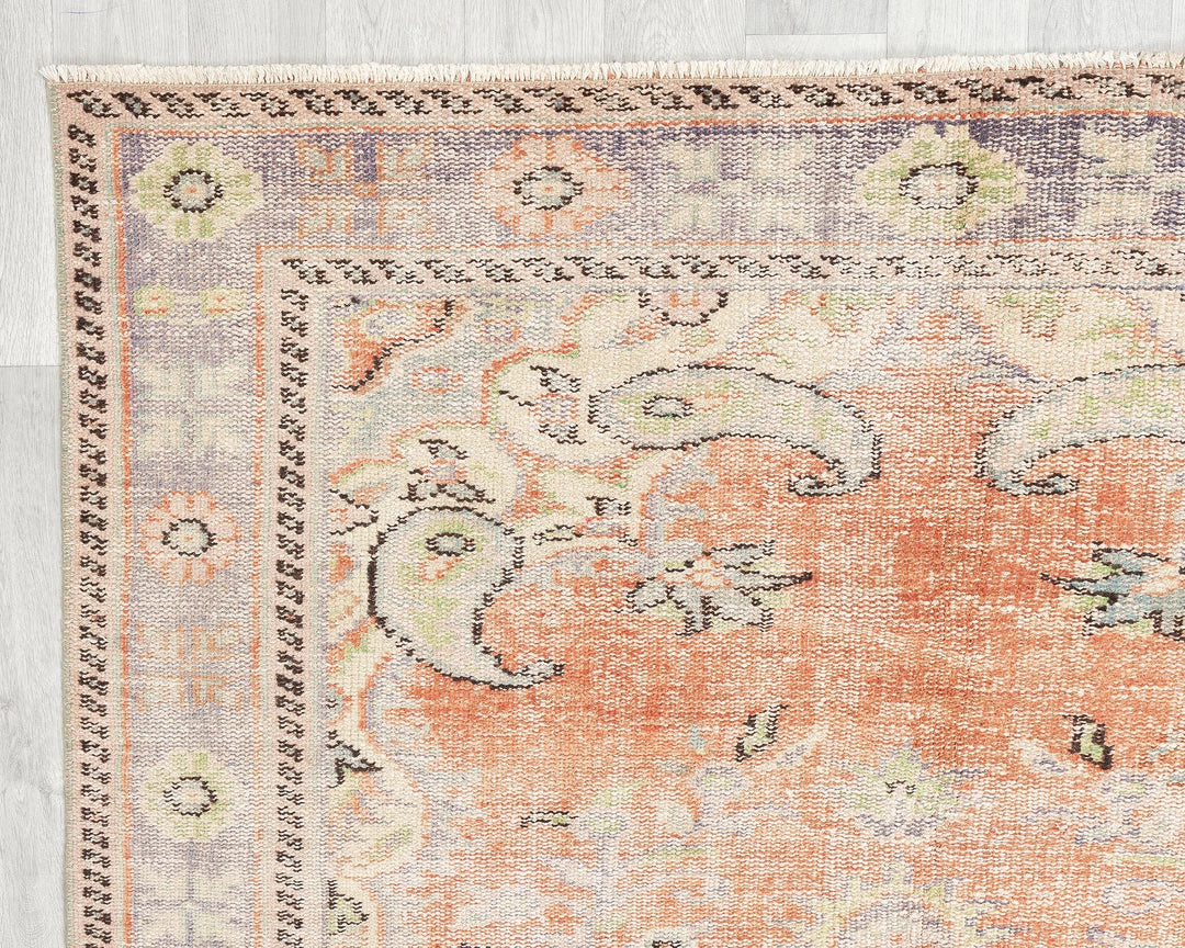 Multicolor Turkish Oushak Rug 5' 5" x 9' 5" Hand-Knotted | No. VR83021