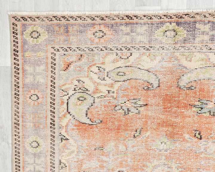 Multicolor Turkish Oushak Rug 5' 5" x 9' 5" Hand-Knotted | No. VR83021