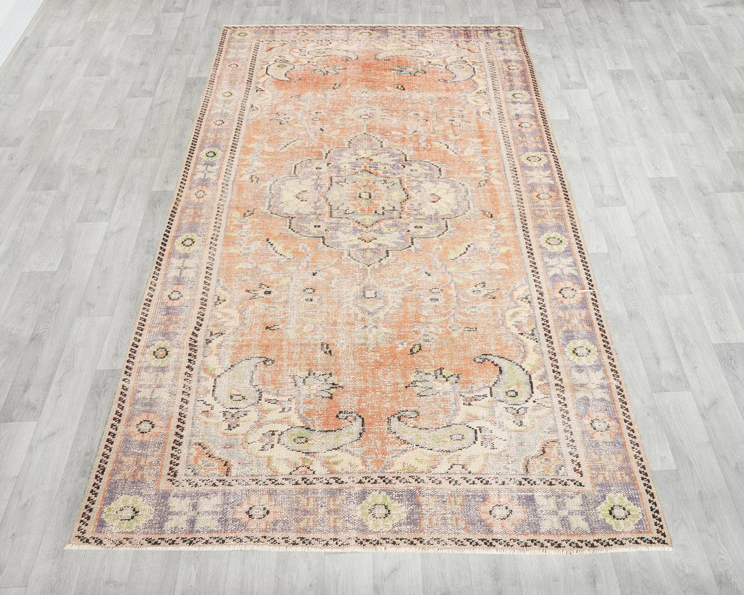 Multicolor Turkish Oushak Rug 5' 5" x 9' 5" Hand-Knotted | No. VR83021
