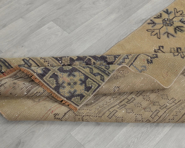 Rust Turkish Oushak Rug 2'7" x 10'7" Hand-Knotted field