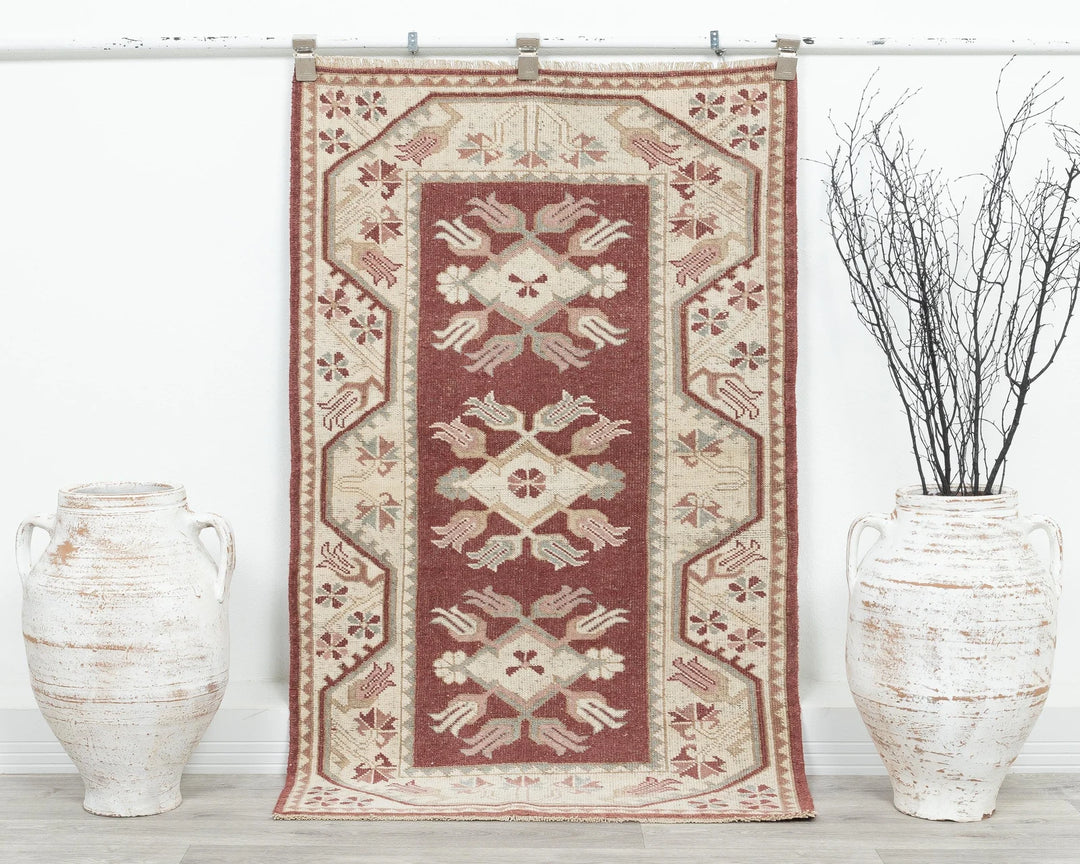 Multicolor Turkish Oushak Rug 2'10" x 4'10" Hand-Knotted | No. VR83089