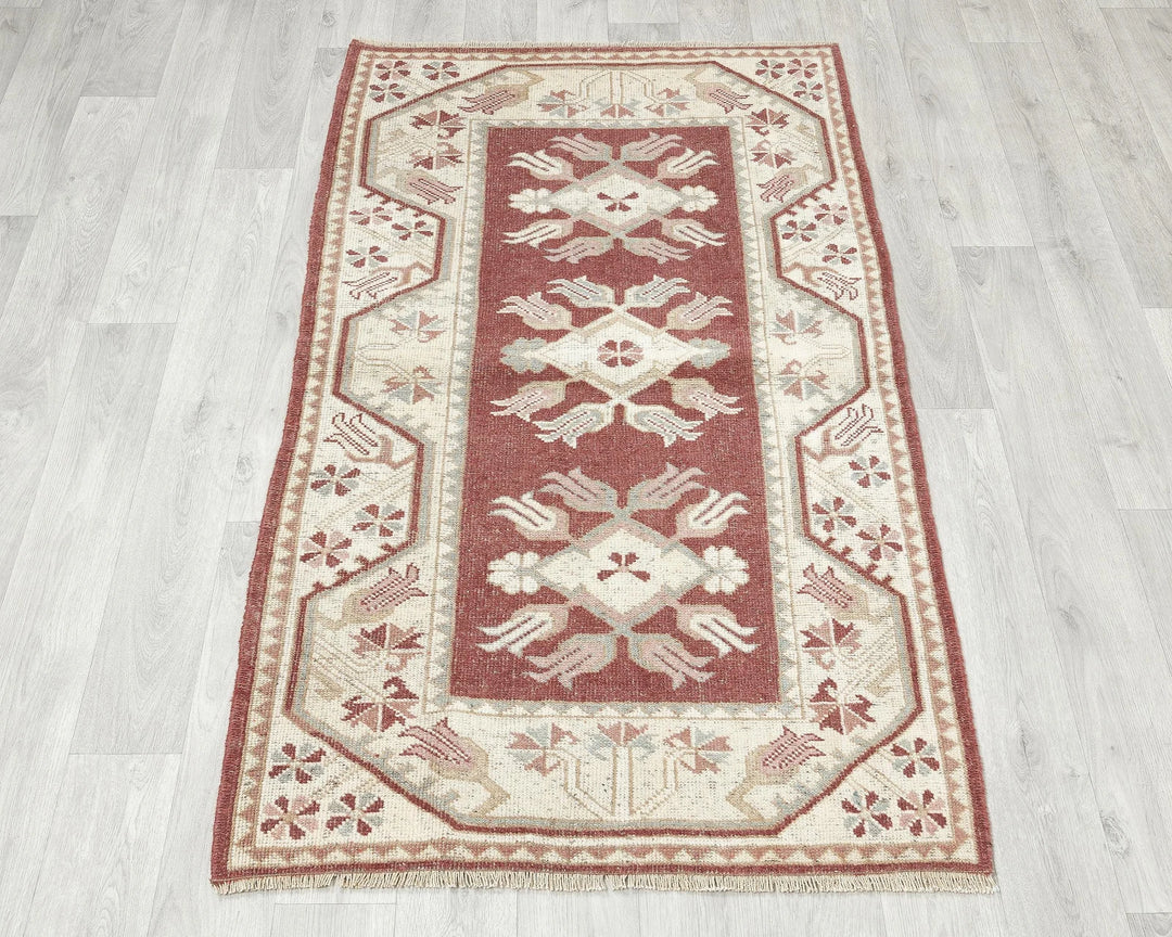 Multicolor Turkish Oushak Rug 2'10" x 4'10" Hand-Knotted | No. VR83089