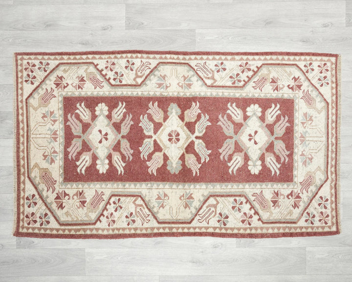 Multicolor Turkish Oushak Rug 2'10" x 4'10" Hand-Knotted | No. VR83089