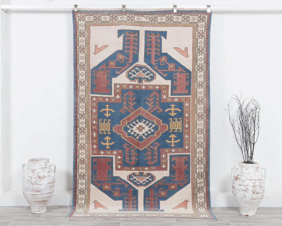 Multicolor Turkish Oushak Rug 4' 8" x 7' 7" Hand-Knotted | No. VR83149