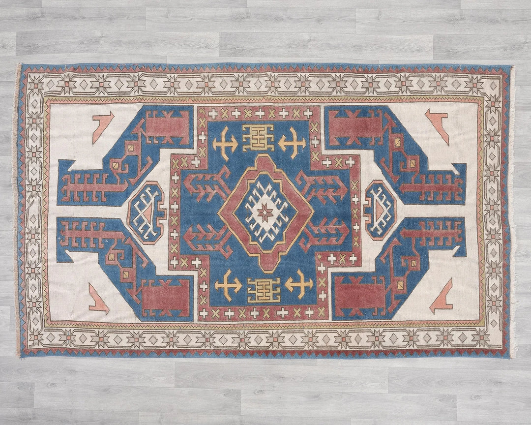 Multicolor Turkish Oushak Rug 4' 8" x 7' 7" Hand-Knotted | No. VR83149