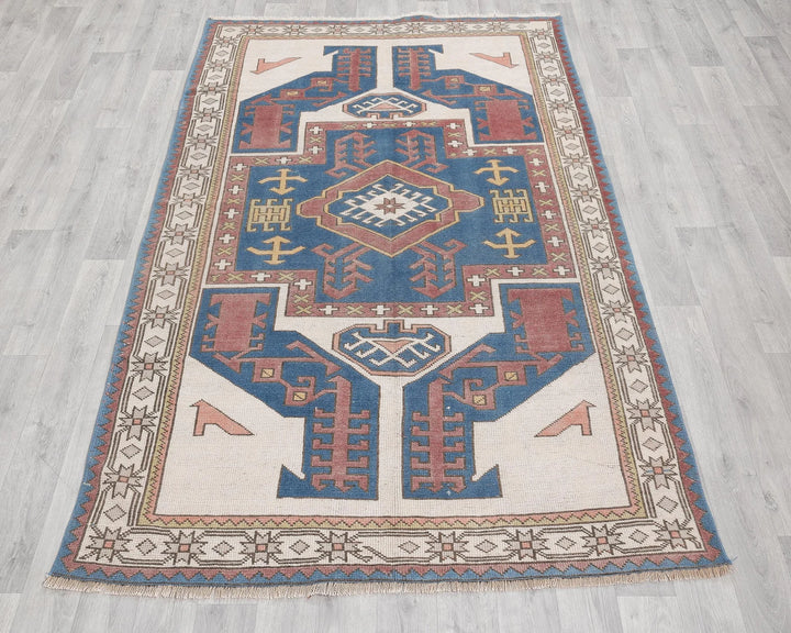 Multicolor Turkish Oushak Rug 4' 8" x 7' 7" Hand-Knotted | No. VR83149