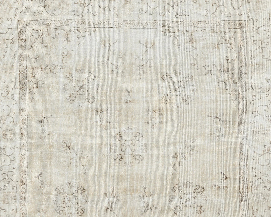 Beige Turkish Oushak Rug 6' 11" x 10' 4" Hand-Knotted | No. VR83299