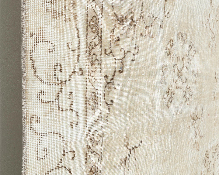 Beige Turkish Oushak Rug 6' 11" x 10' 4" Hand-Knotted | No. VR83299