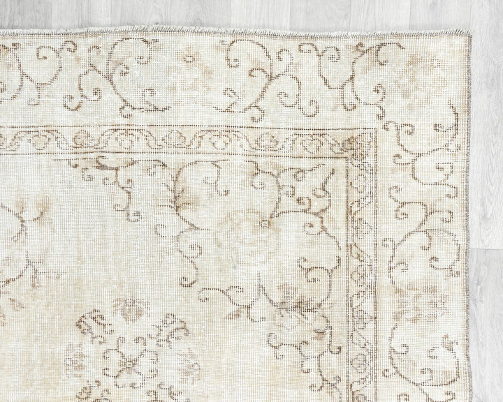 Beige Turkish Oushak Rug 6' 11" x 10' 4" Hand-Knotted | No. VR83299