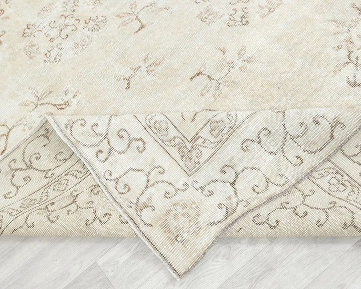 Beige Turkish Oushak Rug 6' 11" x 10' 4" Hand-Knotted | No. VR83299