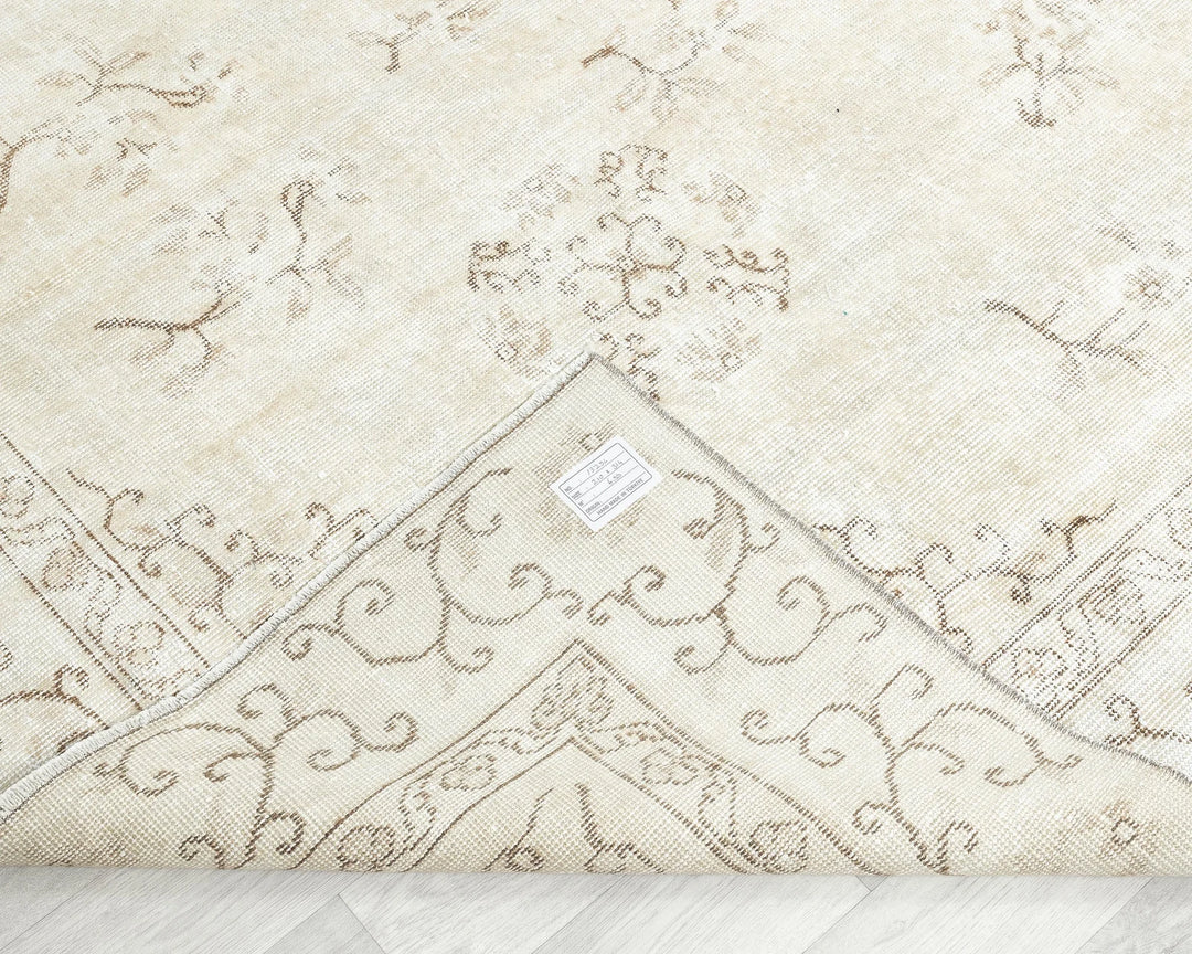 Beige Turkish Oushak Rug 6' 11" x 10' 4" Hand-Knotted | No. VR83299