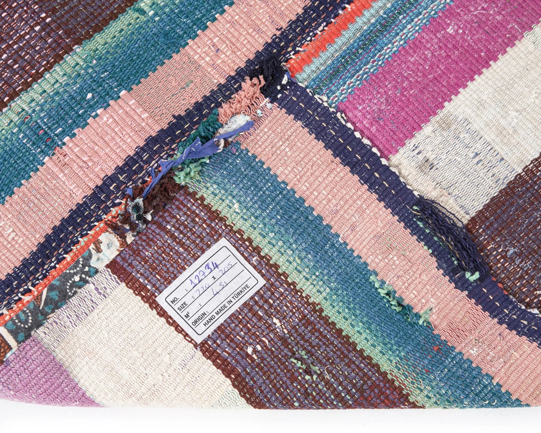 Multicolor Turkish Kilim Rug 6' 9" x 7' 3" Flat-Weave | No. VR83308