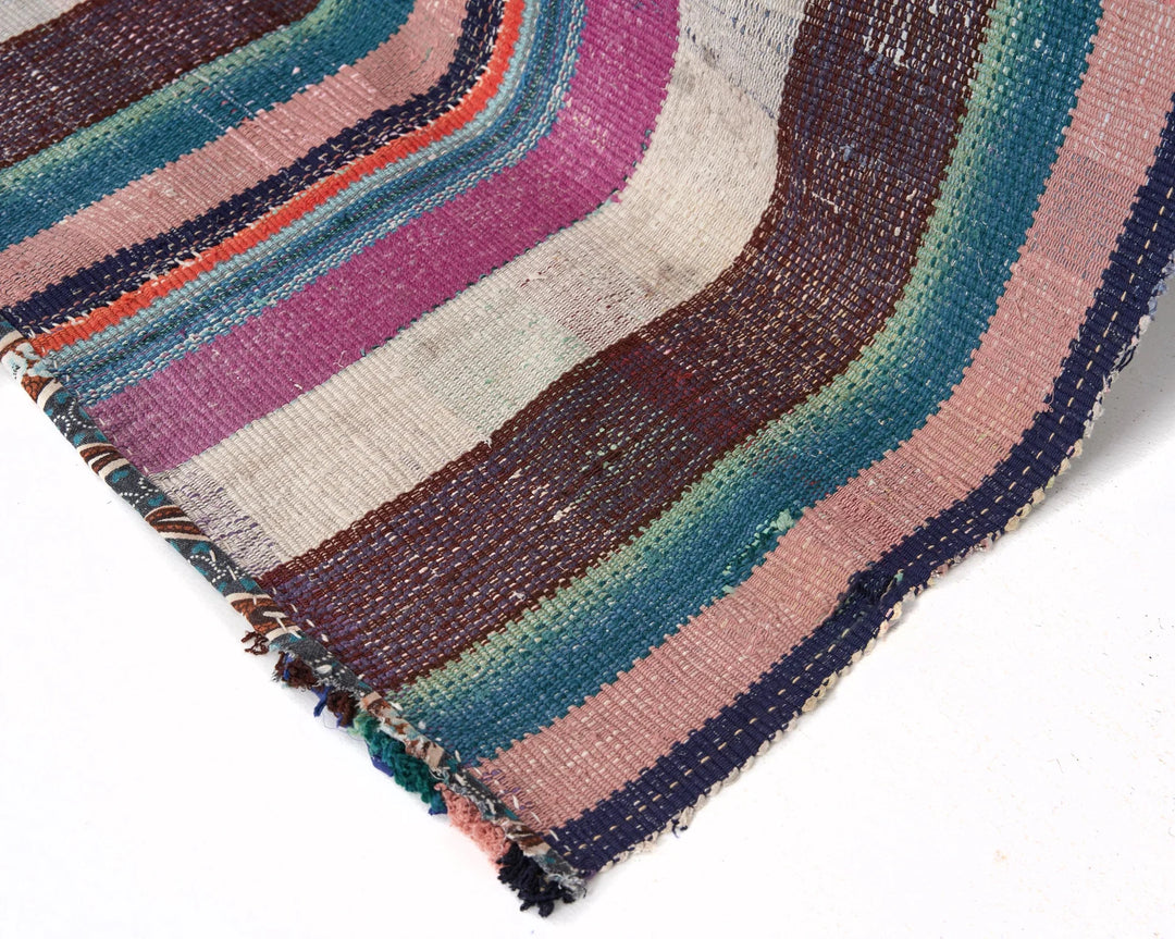 Multicolor Turkish Kilim Rug 6' 9" x 7' 3" Flat-Weave | No. VR83308