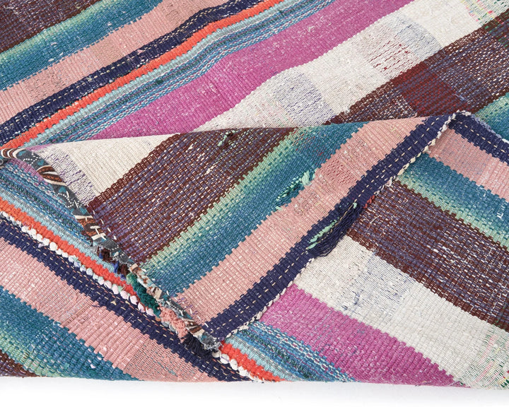Multicolor Turkish Kilim Rug 6' 9" x 7' 3" Flat-Weave | No. VR83308