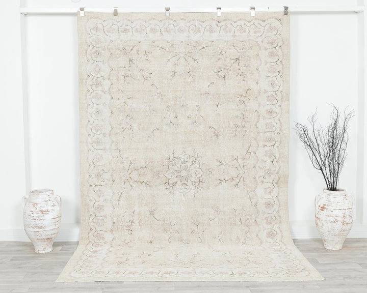 Multicolor Turkish Oushak Rug 6'7" x 9'10" Hand-Knotted | No. VR83313