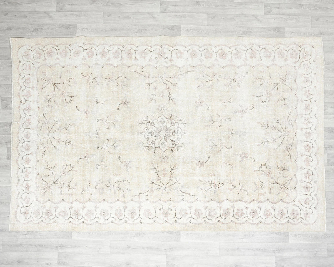Multicolor Turkish Oushak Rug 6'7" x 9'10" Hand-Knotted | No. VR83313