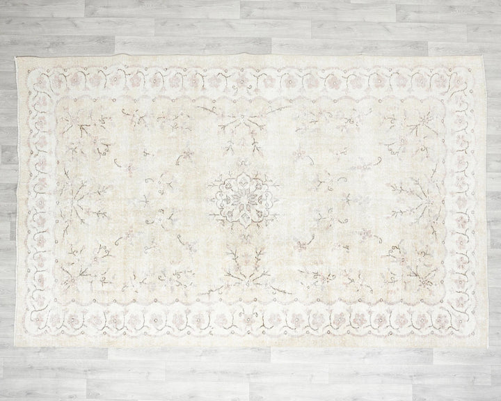 Multicolor Turkish Oushak Rug 6'7" x 9'10" Hand-Knotted | No. VR83313