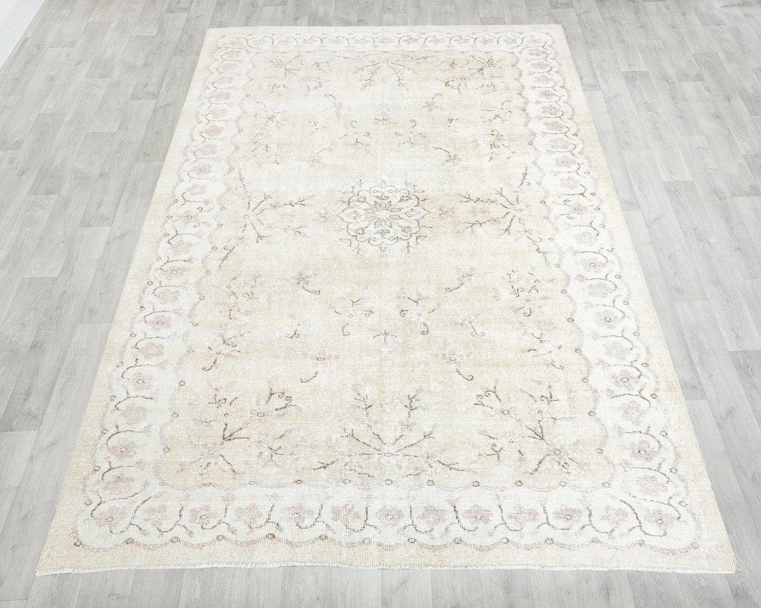 Multicolor Turkish Oushak Rug 6'7" x 9'10" Hand-Knotted | No. VR83313
