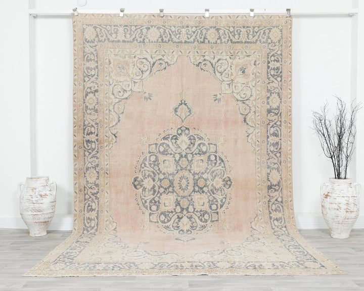 Neutral Oushak Rug 6' 8" x 10' 6" | No. VR83357