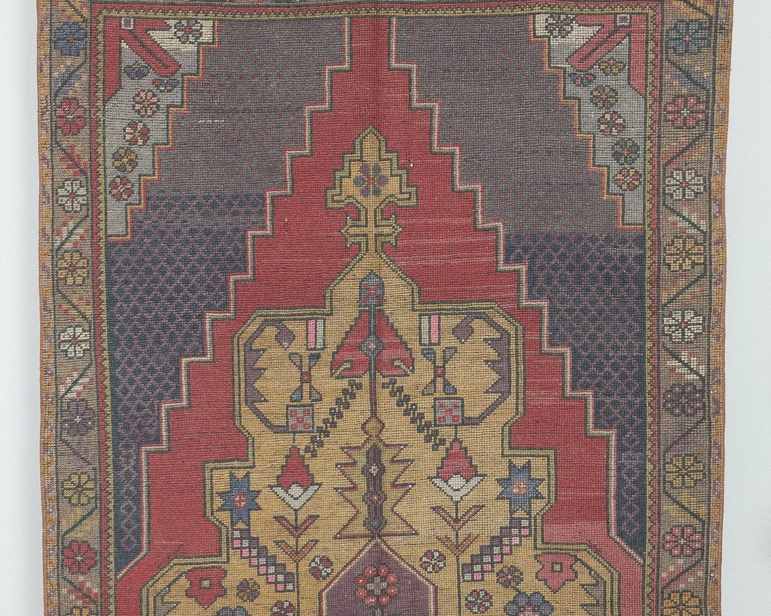 Rust Turkish Oushak Rug 4' 3" x 8' 10" Hand-Knotted detail