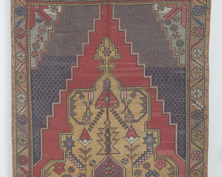 Rust Turkish Oushak Rug 4' 3" x 8' 10" Hand-Knotted detail