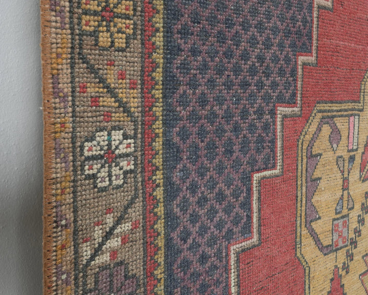 Rust Turkish Oushak Rug 4' 3" x 8' 10" Hand-Knotted close-up