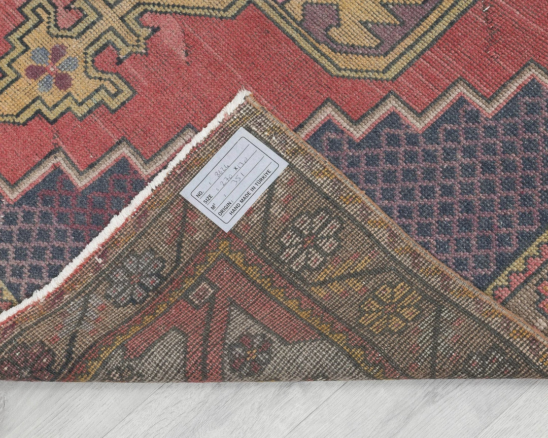 Rust Turkish Oushak Rug 4' 3" x 8' 10" Hand-Knotted texture