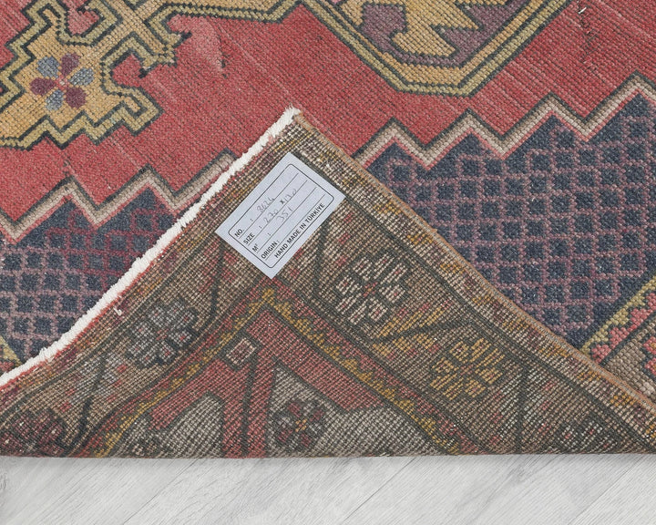 Rust Turkish Oushak Rug 4' 3" x 8' 10" Hand-Knotted texture