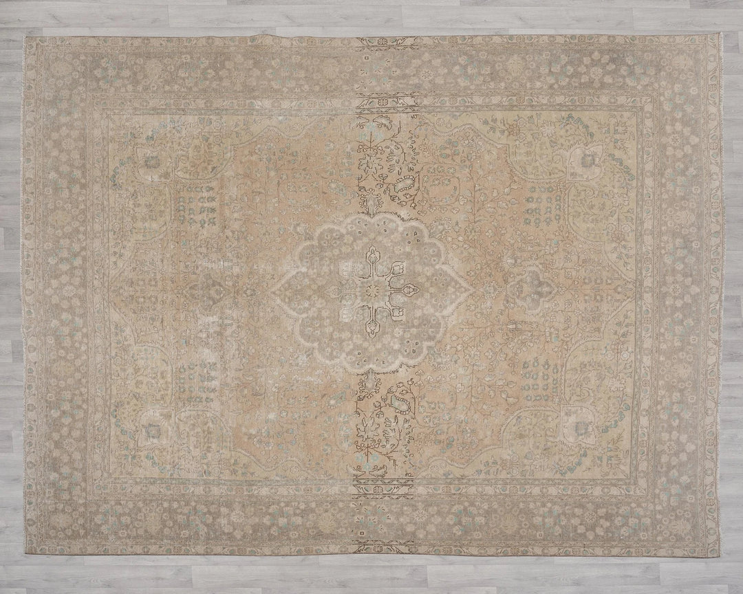 Multicolor Turkish Oushak Rug 9'10" x 12'2" Hand-Knotted | No. VR83505