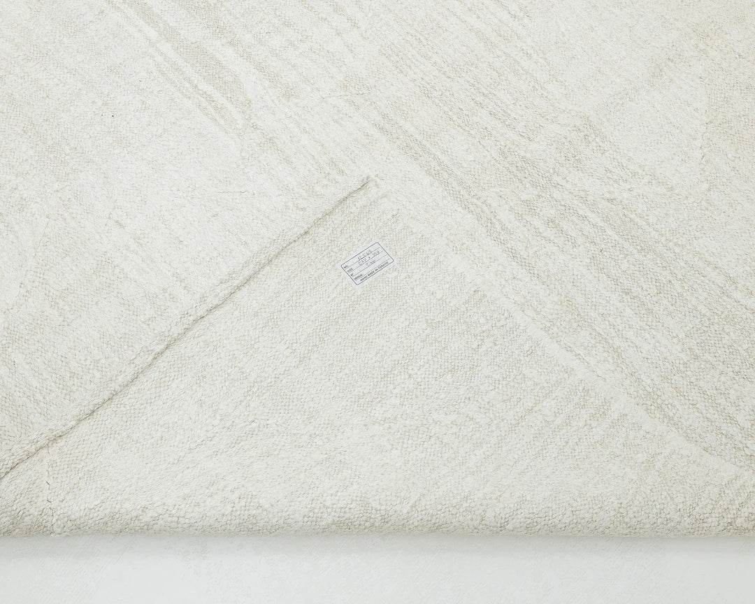 White Turkish Kilim Rug 9' 1" x 11' 7" Flat-Weave | No. VR83571