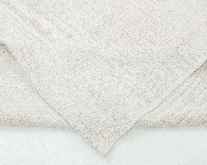 White Turkish Kilim Rug 9' 1" x 11' 7" Flat-Weave | No. VR83571
