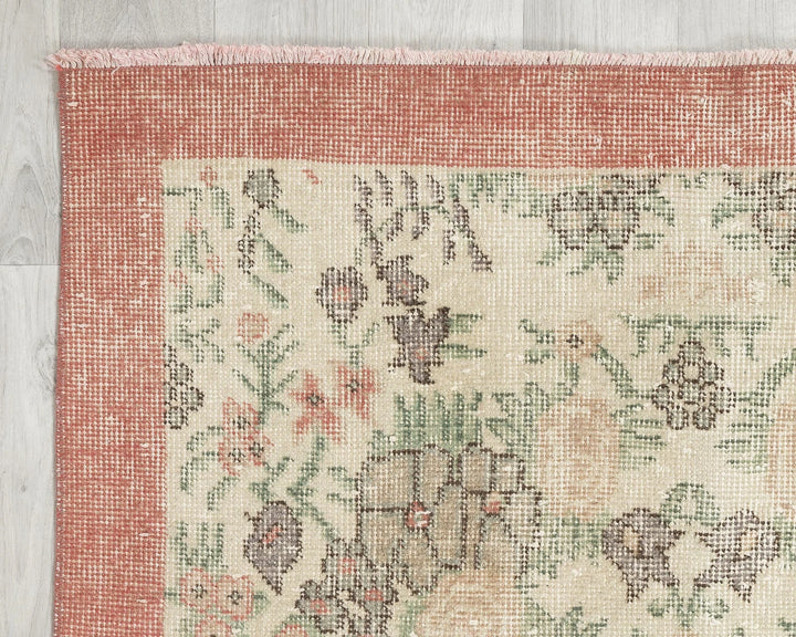 Multicolor Turkish Oushak Rug 6'9" x 3'6" Hand-Knotted | No. VR83673