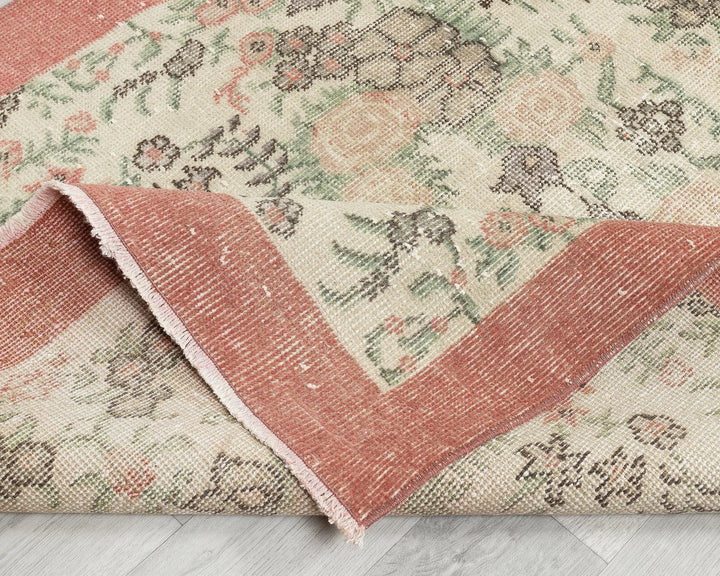 Multicolor Turkish Oushak Rug 6'9" x 3'6" Hand-Knotted | No. VR83673