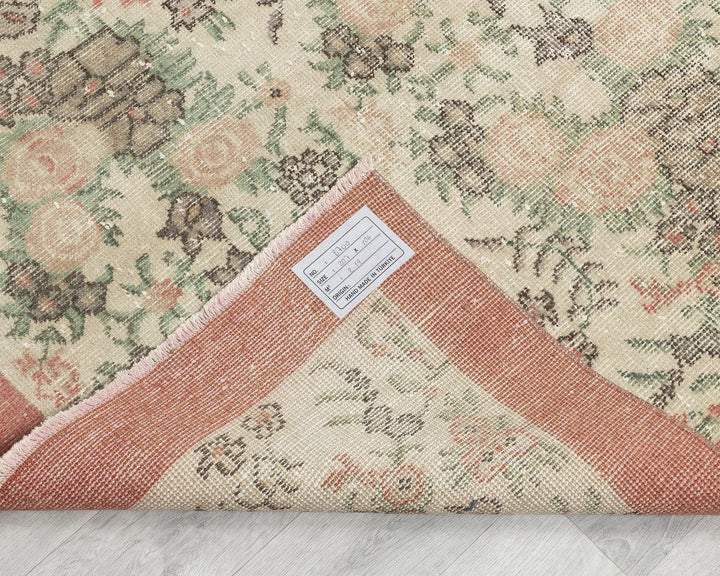 Multicolor Turkish Oushak Rug 6'9" x 3'6" Hand-Knotted | No. VR83673