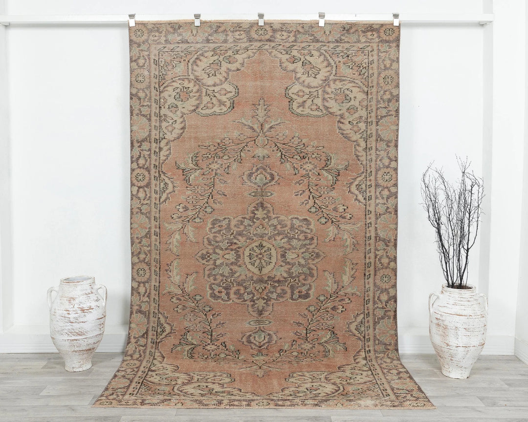 Multicolor Turkish Oushak Rug 5'6" x 9' Hand-Knotted | No. VR83872