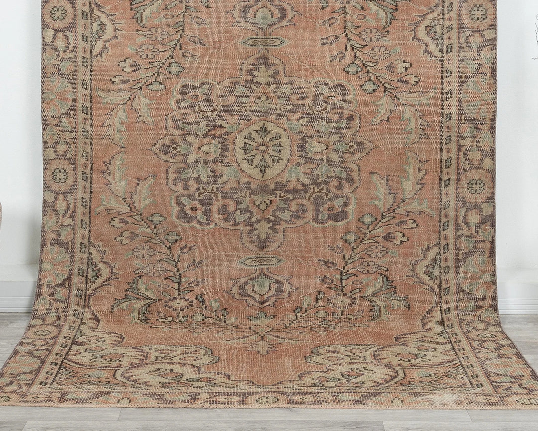 Multicolor Turkish Oushak Rug 5'6" x 9' Hand-Knotted | No. VR83872