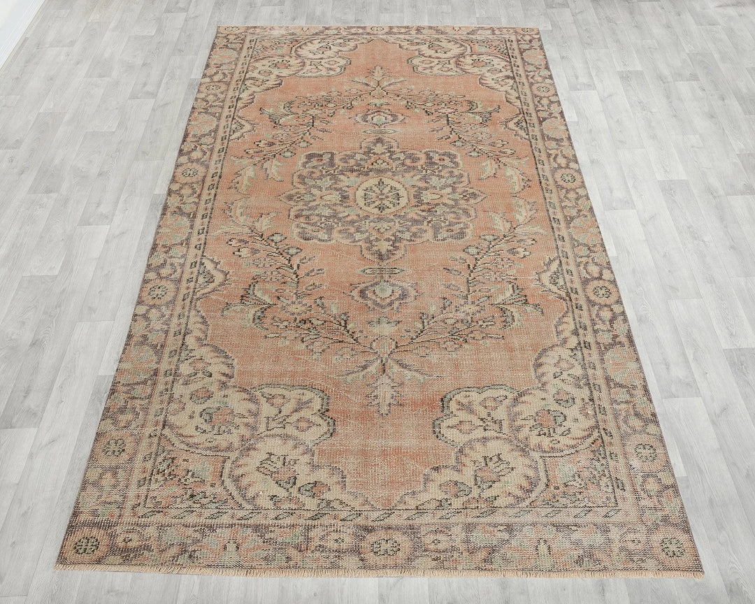 Multicolor Turkish Oushak Rug 5'6" x 9' Hand-Knotted | No. VR83872