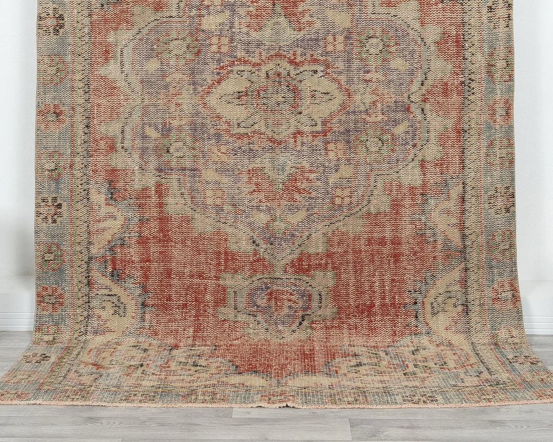 Multicolor Turkish Oushak Rug 4' 8" x 8' 4" Hand-Knotted | No. VR83955