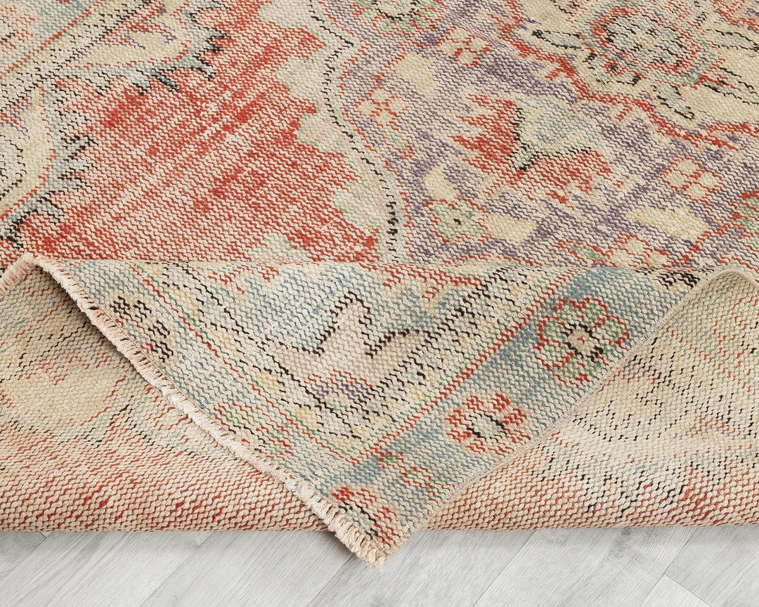 Multicolor Turkish Oushak Rug 4' 8" x 8' 4" Hand-Knotted | No. VR83955