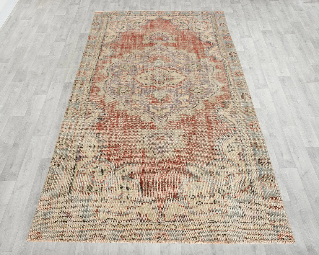 Multicolor Turkish Oushak Rug 4' 8" x 8' 4" Hand-Knotted | No. VR83955