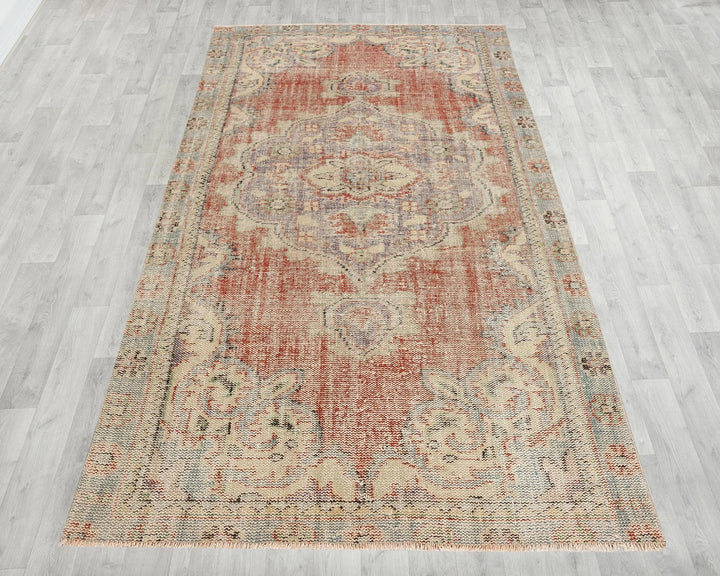Multicolor Turkish Oushak Rug 4' 8" x 8' 4" Hand-Knotted | No. VR83955