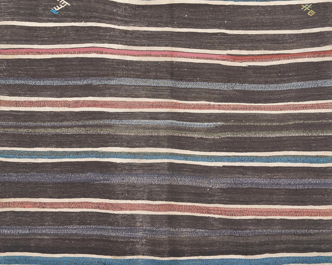 Multicolor Turkish Kilim Rug 6'5" x 9'2" Flat-Weave | No. VR83995